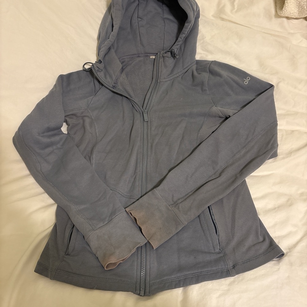 ALO Yoga Women's Gray/blue Hooded Jacket